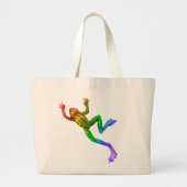 SlipperyJoe's Pride Frog-Figur Lebhaft farbig Jumbo Stoffbeutel (Vorne)