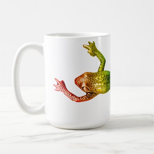 SlipperyJoe's Pride Frog-Figur Lebhaft farbig Kaffeetasse (Links)