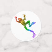 SlipperyJoe's Pride Frog-Figur Lebhaft farbig Konfetti (Klein Vorderseite)