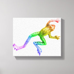 SlipperyJoe's Pride Frog-Figur Lebhaft farbig Leinwanddruck