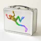 SlipperyJoe's Pride Frog-Figur Lebhaft farbig Metall Brotdose (Vorderseite)