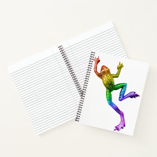 SlipperyJoe's Pride Frog-Figur Lebhaft farbig Notizblock (Innenseite)