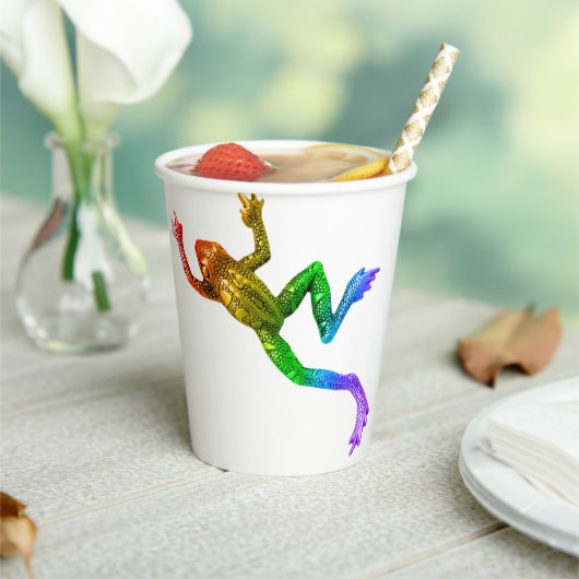 SlipperyJoe's Pride Frog-Figur Lebhaft farbig Pappbecher (In Situ)