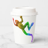 SlipperyJoe's Pride Frog-Figur Lebhaft farbig Pappbecher (Rückseite)