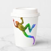 SlipperyJoe's Pride Frog-Figur Lebhaft farbig Pappbecher (Vorderseite)