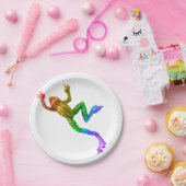 SlipperyJoe's Pride Frog-Figur Lebhaft farbig Pappteller (Party)