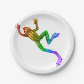 SlipperyJoe's Pride Frog-Figur Lebhaft farbig Pappteller (Vorderseite)