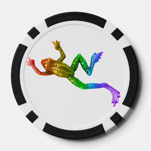 SlipperyJoe's Pride Frog-Figur Lebhaft farbig Pokerchips (Rückseite)