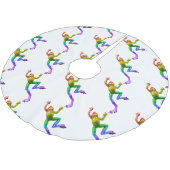 SlipperyJoe's Pride Frog-Figur Lebhaft farbig Polyester Weihnachtsbaumdecke (Schrägansicht)