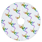 SlipperyJoe's Pride Frog-Figur Lebhaft farbig Polyester Weihnachtsbaumdecke (Vorderseite)