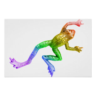 SlipperyJoe's Pride Frog-Figur Lebhaft farbig Poster