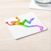 SlipperyJoe's Pride Frog-Figur Lebhaft farbig Rechteckiger Pappuntersetzer (angewinkelt)