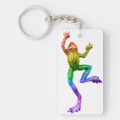 SlipperyJoe's Pride Frog-Figur Lebhaft farbig Schlüsselanhänger (Vorderseite)