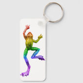 SlipperyJoe's Pride Frog-Figur Lebhaft farbig Schlüsselanhänger (Rückseite)
