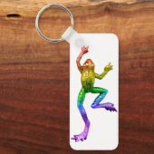SlipperyJoe's Pride Frog-Figur Lebhaft farbig Schlüsselanhänger (Vorderseite)