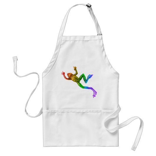 SlipperyJoe's Pride Frog-Figur Lebhaft farbig Schürze (Vorne)
