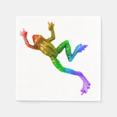 SlipperyJoe's Pride Frog-Figur Lebhaft farbig Serviette (Vorderseite)