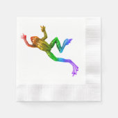 SlipperyJoe's Pride Frog-Figur Lebhaft farbig Serviette (Vorderseite)