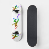 SlipperyJoe's Pride Frog-Figur Lebhaft farbig Skateboard (Vorderseite)