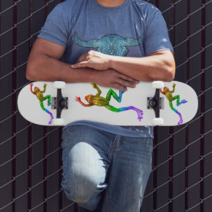 SlipperyJoe's Pride Frog-Figur Lebhaft farbig Skateboard