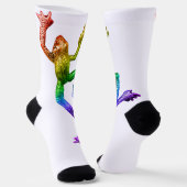 SlipperyJoe's Pride Frog-Figur Lebhaft farbig Socken (Gewinkelt)