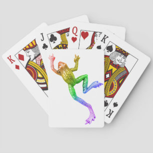 SlipperyJoe's Pride Frog-Figur Lebhaft farbig Spielkarten