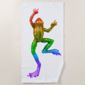 SlipperyJoe's Pride Frog-Figur Lebhaft farbig Strandtuch (Vorderseite)