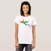 SlipperyJoe's Pride Frog-Figur Lebhaft farbig T-Shirt (Vorne ganz)