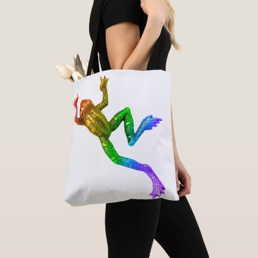SlipperyJoe's Pride Frog-Figur Lebhaft farbig Tasche (Von Nahem)