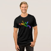 SlipperyJoe's Pride Frog-Figur Lebhaft farbig Tri-Blend Shirt (Vorderseite voll)