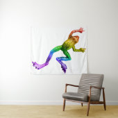 SlipperyJoe's Pride Frog-Figur Lebhaft farbig Wandteppich (Beispiel (Horizontal))
