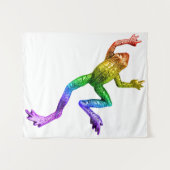 SlipperyJoe's Pride Frog-Figur Lebhaft farbig Wandteppich (Vorderseite (Horizontal))