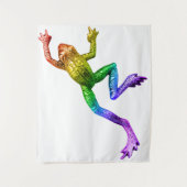 SlipperyJoe's Pride Frog-Figur Lebhaft farbig Wandteppich (Vorderseite)