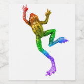 SlipperyJoe's Pride Frog-Figur Lebhaft farbig Weinetikett (Einzelnes Label)