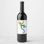 SlipperyJoe's Pride Frog-Figur Lebhaft farbig Weinetikett (Vorderseite)