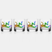 SlipperyJoe's Pride Frog-Figur Lebhaft farbig Whiskyglas (Vorderseite)