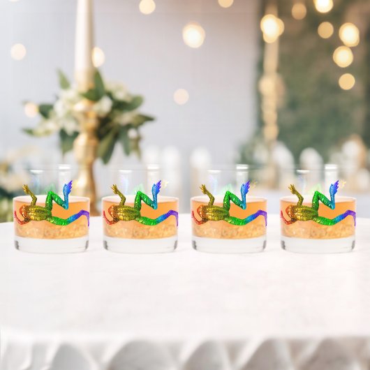 SlipperyJoe's Pride Frog-Figur Lebhaft farbig Whiskyglas (Insitu (Hochzeit))