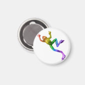 SlipperyJoe's Pride Frog-Tier krabbeln Regenbogen Magnet (Vorderseite/Rückseite)