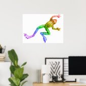 SlipperyJoe's Pride Frog-Tier krabbeln Regenbogen Poster (Heimbüro)