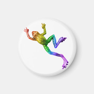 SlipperyJoe's Pride Frosch Tier kriechend Regenbog Magnet