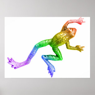 SlipperyJoe's Pride Frosch Tier kriechend Regenbog Poster
