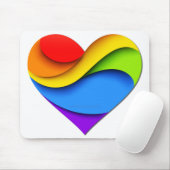 SlipperyJoe's Pride Heart Curves Mousepad (Mit Mouse)