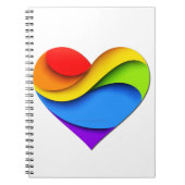 SlipperyJoe's Pride Heart Curves Notizblock (Vorderseite)