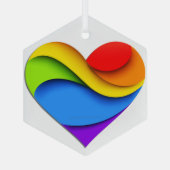 SlipperyJoe's Pride Heart Curves Ornament Aus Glas (Rückseite)