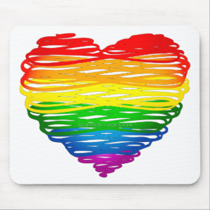 SlipperyJoe's Pride Heart Kritzeleien Herzform  Mousepad
