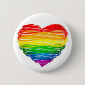SlipperyJoe's Pride Heart Scribbles Herzform Button (Vorderseite)