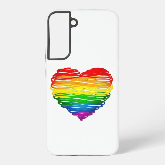 SlipperyJoe's Pride Heart Scribbles Herzform dr Samsung Galaxy Hülle (Rückseite)