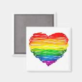 SlipperyJoe's Pride Heart Scribbles Herzform Magnet (Vorderseite/Rückseite)