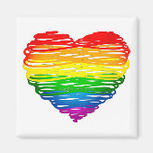 SlipperyJoe's Pride Heart Scribbles Herzform Magnet (Vorne)