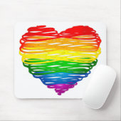 SlipperyJoe's Pride Heart Scribbles Herzform Mousepad (Mit Mouse)